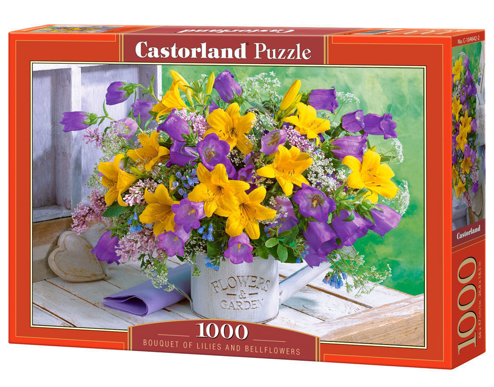 Bouquet of Lilies and Bellflowers, Puzzle 1000 Teile