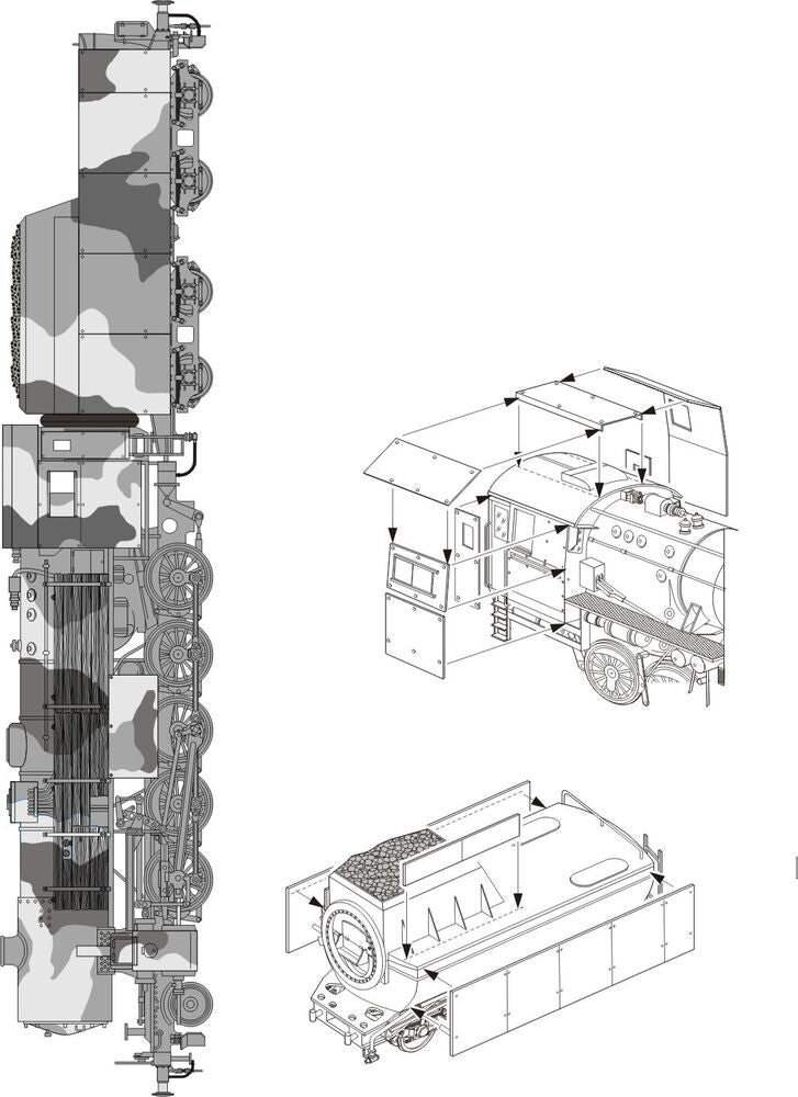 German locomotive BR-52 Armoring for Locomotive's Boiler for Hobby Boss Kit