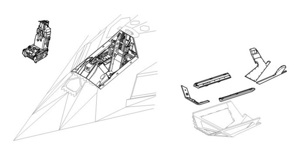 F-117A Nighthawk interior Set f��r Tamiya Bausatz