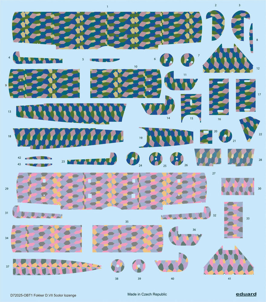 Fokker D.VII 5color lozenge for Eduard