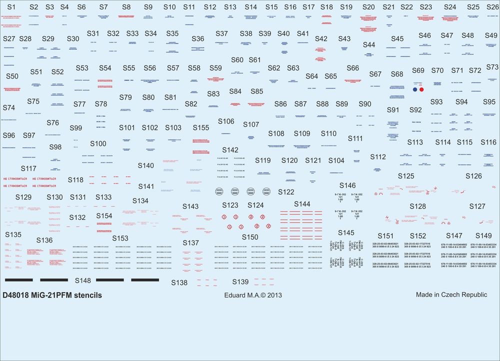 MiG-21PFM stencils for Eduard