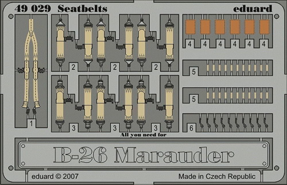 B-26 Marauder seatbelts f��r Revell/Monogram Bausatz