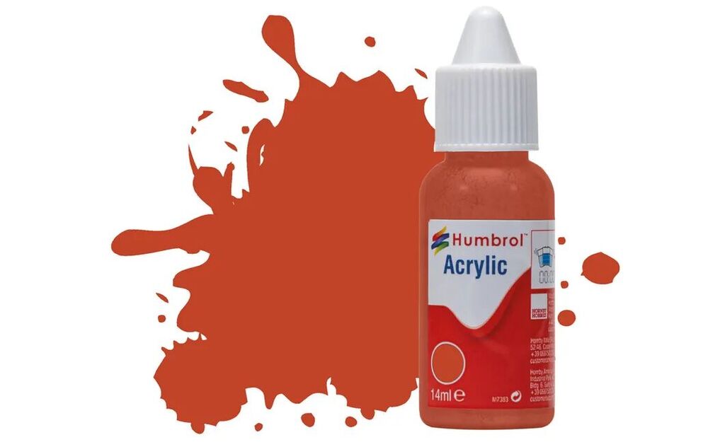 HUMBROL ACRYLIC DROPPER BOTTLE 14ML No 100 Red Brown Matt