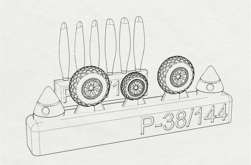 P-38 Wheels -proppelers (Fujimi kit)