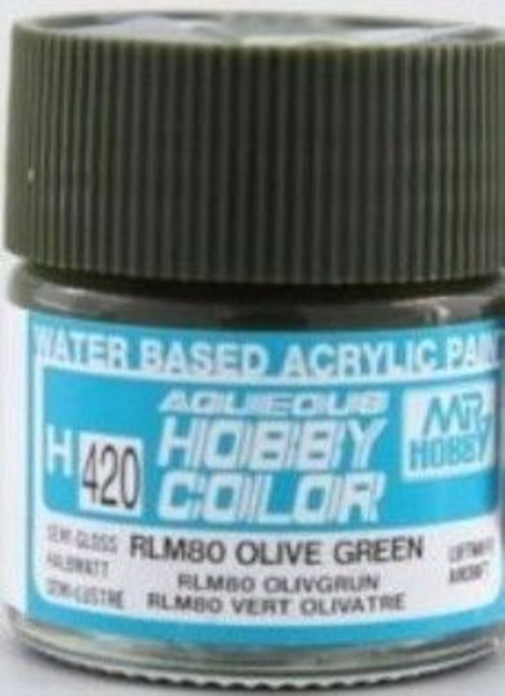 Mr Hobby -Gunze Aqueous Hobby Colors (10 ml) RLM80 Olive Green