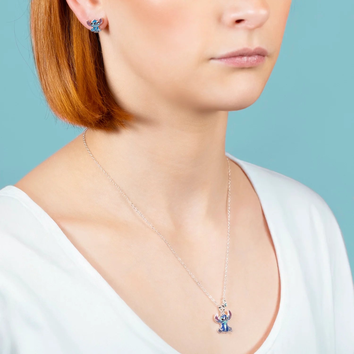 STITCH - Earrings & Necklace Set - Plated Brass