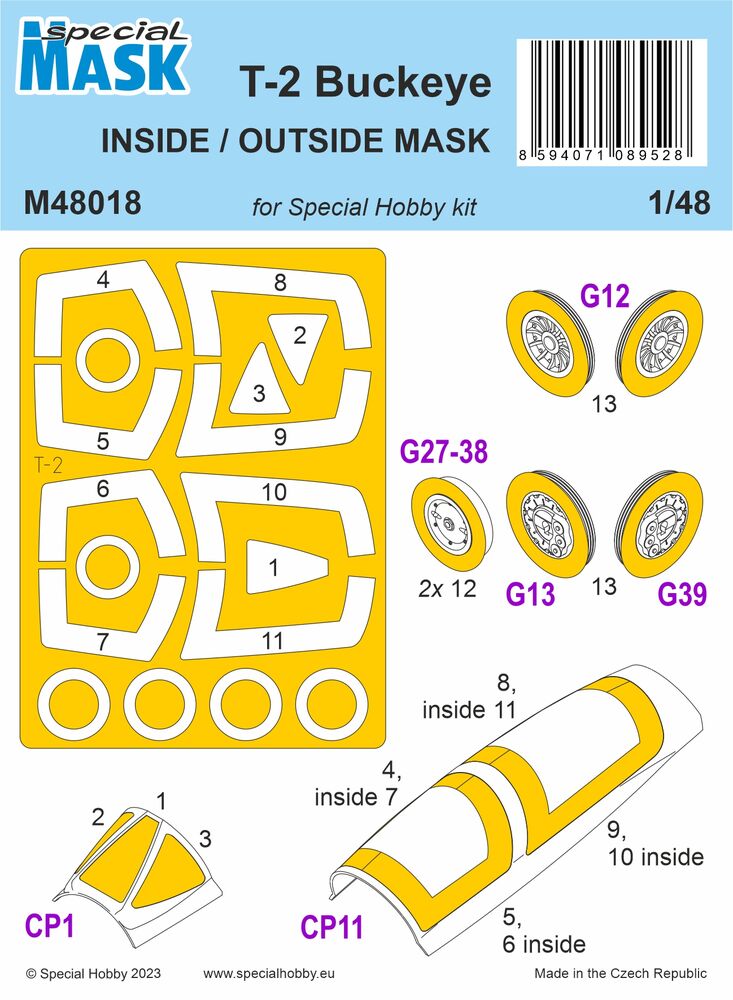 T-2 Buckeye Inside/Otside MASK 1/48