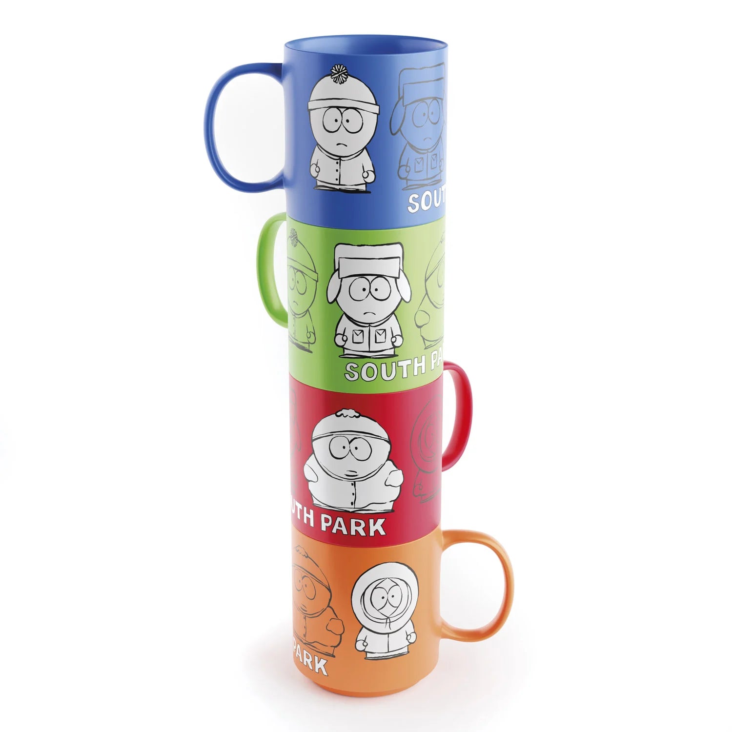 SOUTH PARK - Characters - 4 Coffee Mugs Set with stand - 10oz