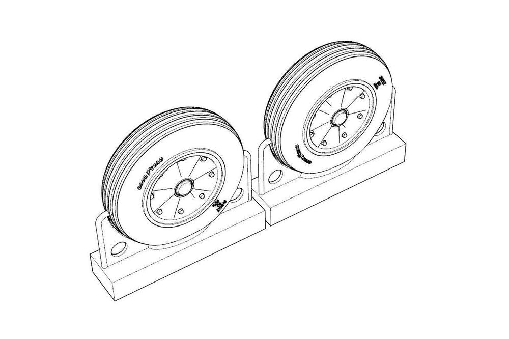 F4U Corsair Late Ribbed Thread (late '50s) Wheels set