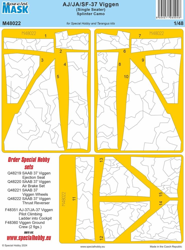 AJ/JA/SF-37 Viggen (Single Seater) Splinter Camo MASK