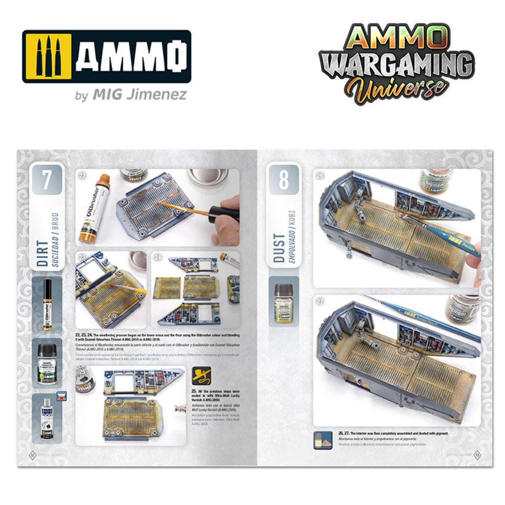 AMMO WARGAMING UNIVERSE Book 08 - Aircraft and Spaceship Weathering (English, Castellano, Polski)