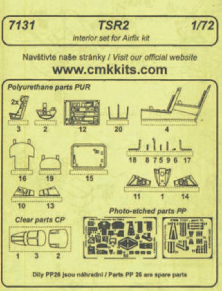 TSR 2��-����interior set f��r Airfix Bausatz