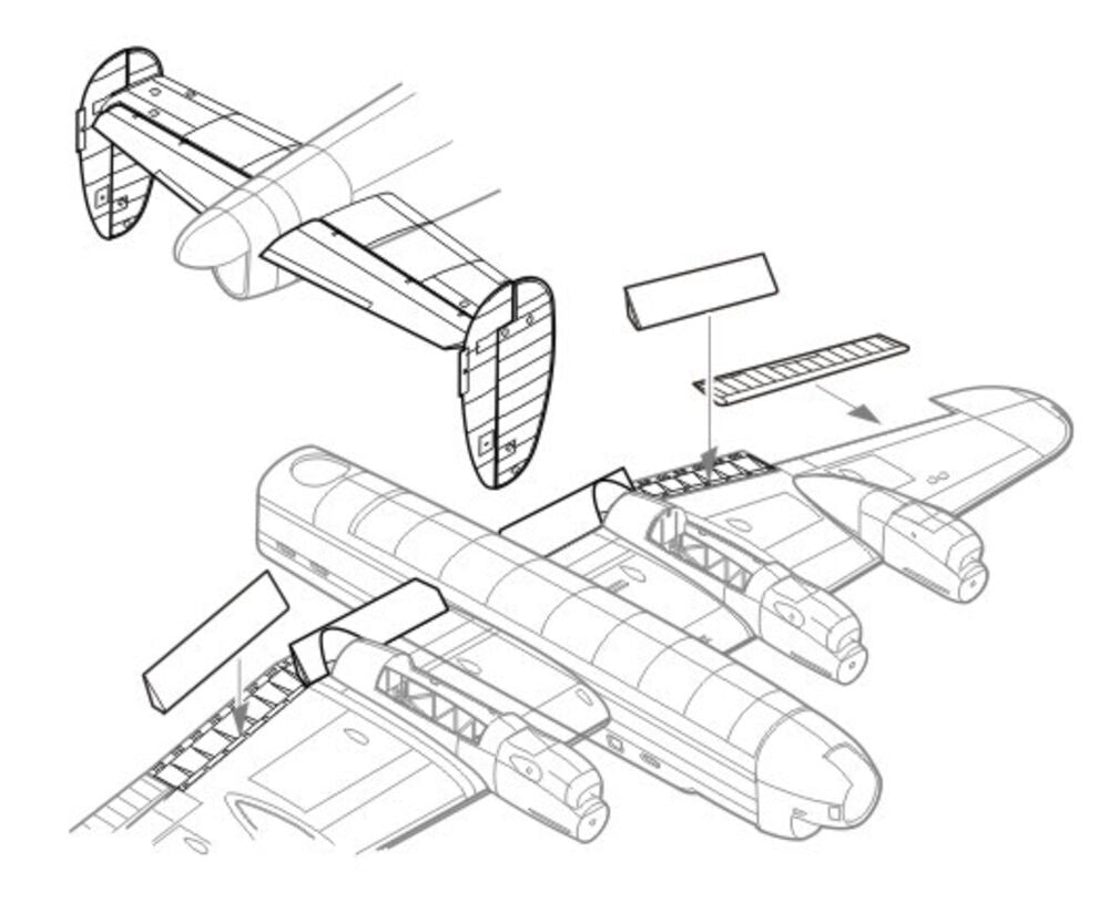 Lancaster Mk.I/III - Control Surfaces f��r Hasegawa-Bausatz