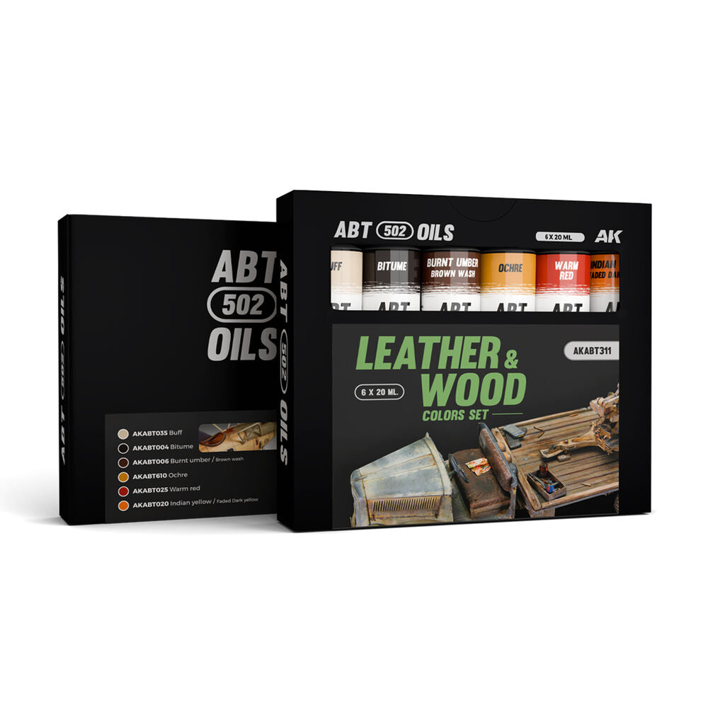 LEATHER & WOOD COLORS SET - ABT 502 OILS