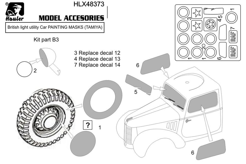 British light utility Car PAINTING MASKS (TAMIYA)