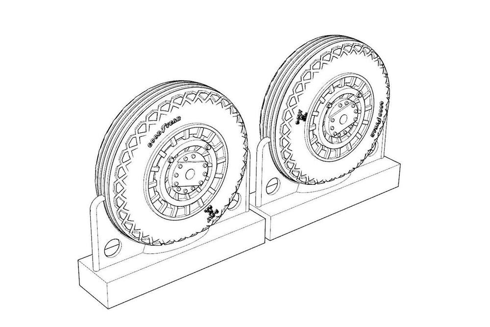 F4U Corsair Ribbed-Diamond Thread Wheels set