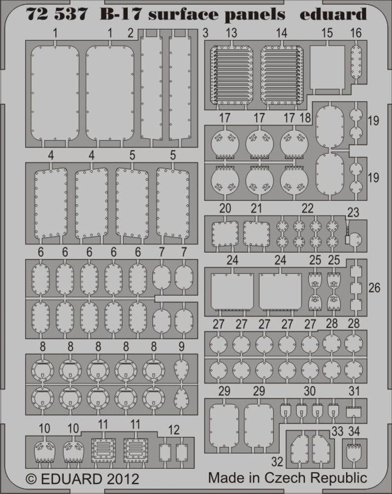 B-17 surface panels S.A. for Revell