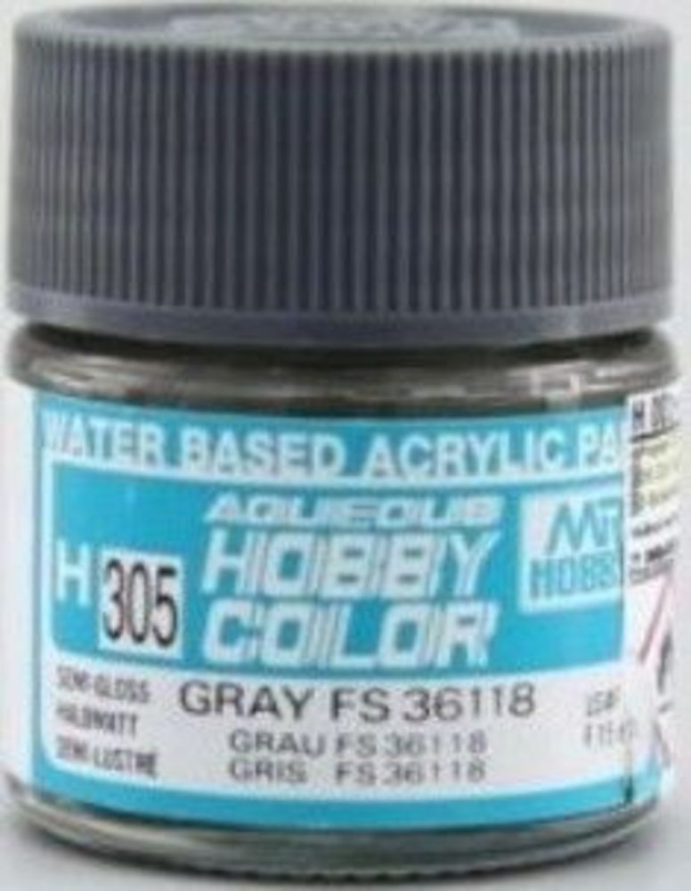 Mr Hobby -Gunze Aqueous Hobby Colors (10 ml) Gray FS 36118