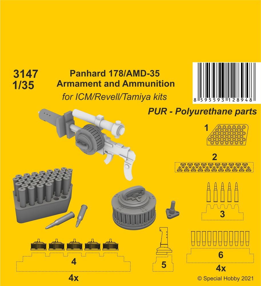 Panhard 178/AMD-35 Armament and Ammunition (ICM/Revell Tamiya kits)