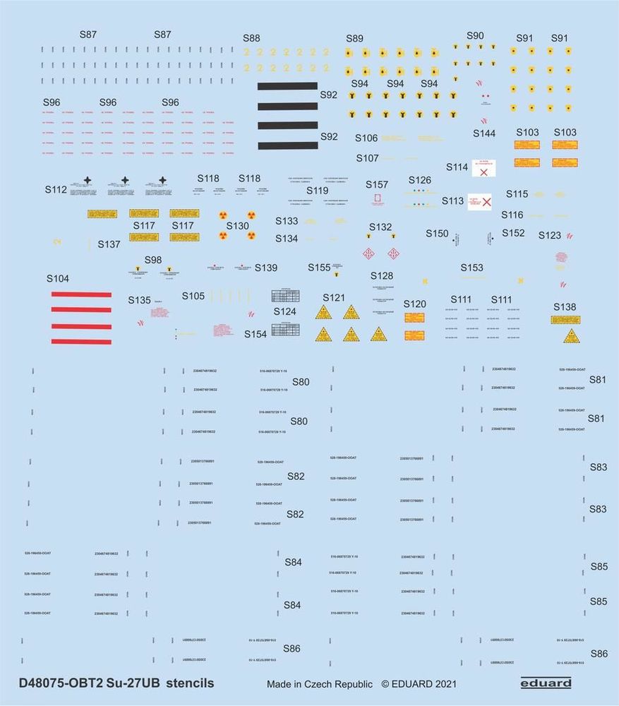 Su-27UB stencils 1/48 for ACADEMY/KITTY HAWK/GWH