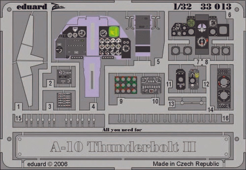 A-10 Thunderbolt II dashboard f��r Trumpeter-Bausatz