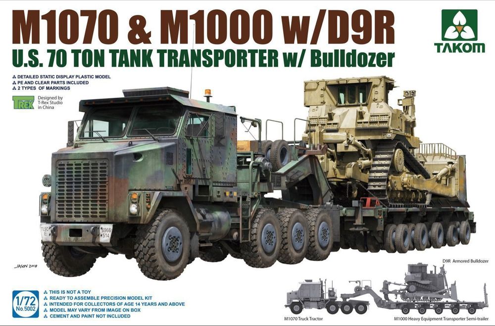 U.S. M1070&M1000 w/D9R 70 Ton Tank Transporter w/Bulldozer