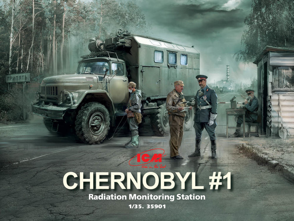 Chernobyl1.Radiation Monitoring Stat(ZiL-131KShM truck&5figu&diorambase w.backgr