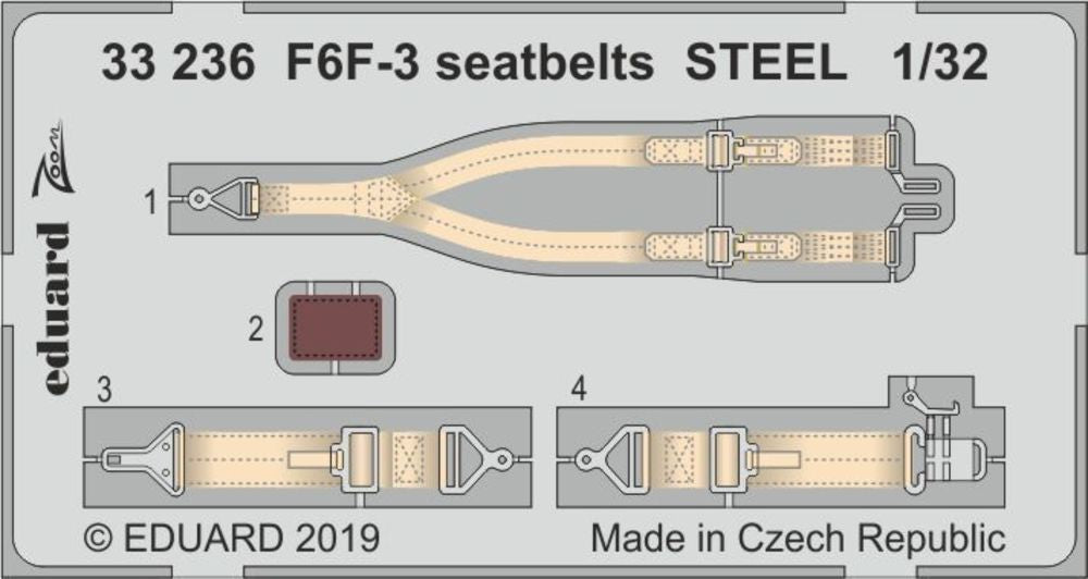 F6F-3 seatbelts STEEL for Trumpeter