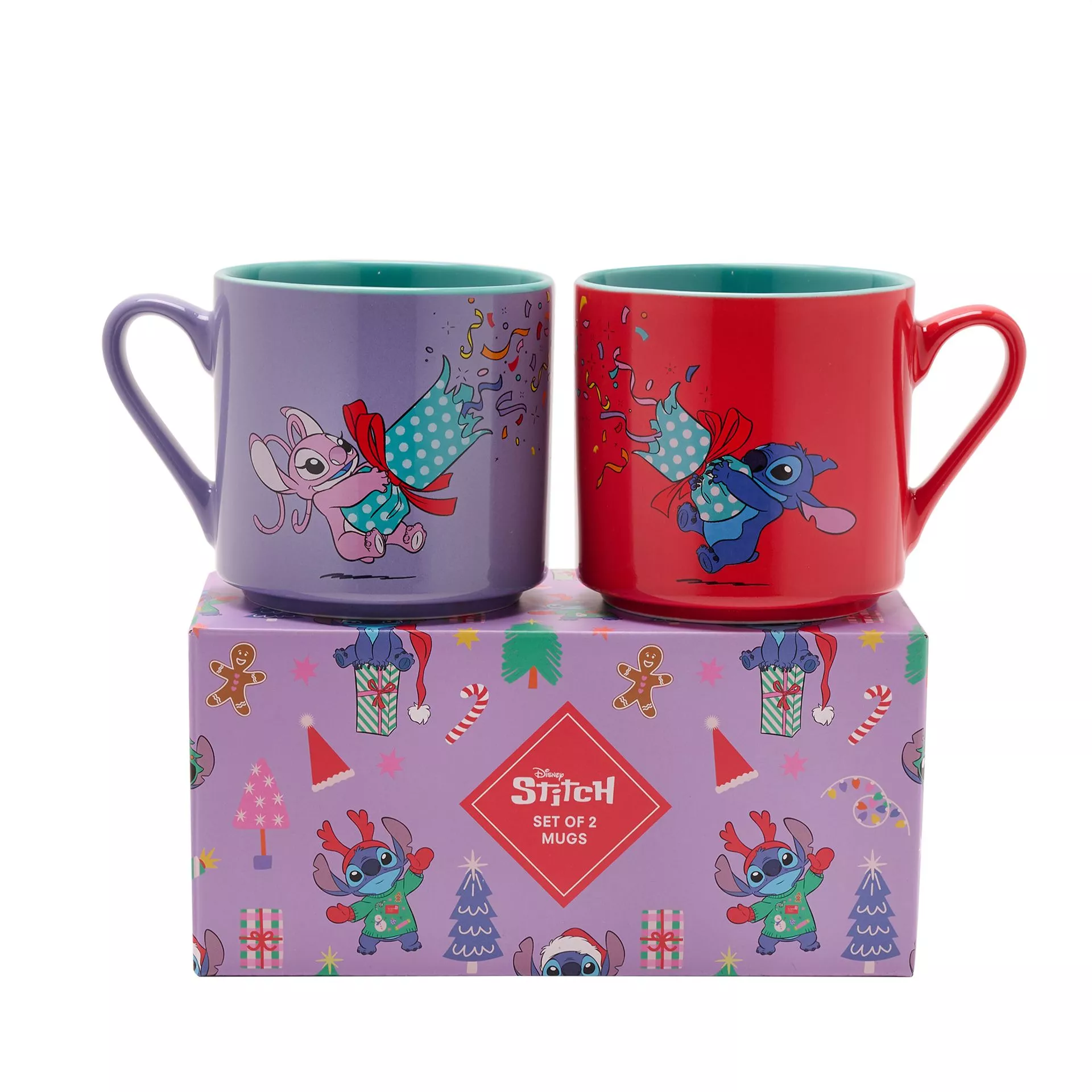 STITCH & ANGEL - Merry Everything - Set of 2 Colored Mugs