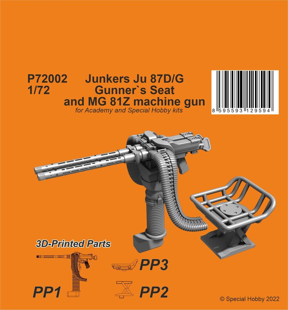 Ju 87D/G Gunner`s Seat and MG 81Z machine gun / for Academy/SH