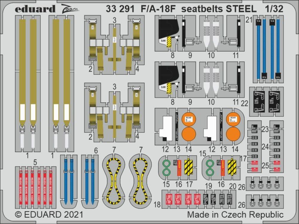 F/A-18F seatbelts STEEL, for REVELL