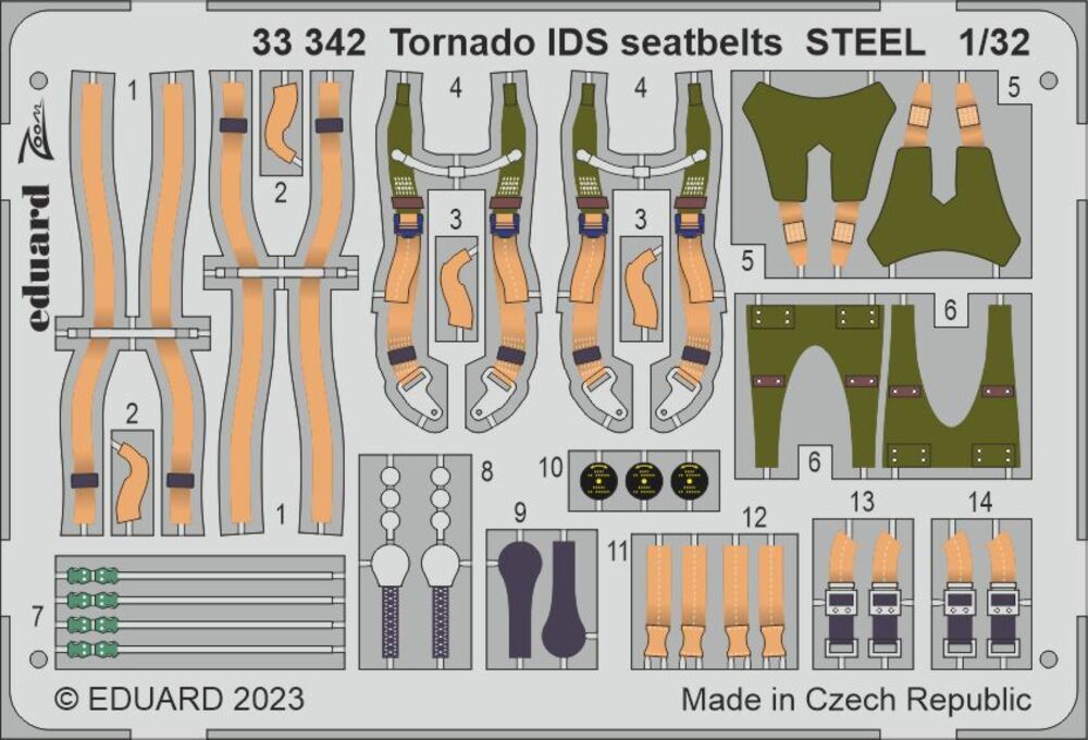 Tornado IDS seatbelts STEEL for ITALERI