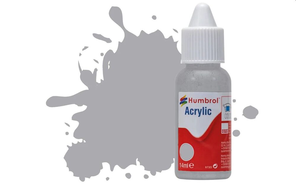 HUMBROL ACRYLIC DROPPER BOTTLE 14ML No.166 Light Aircraft Grey Matt