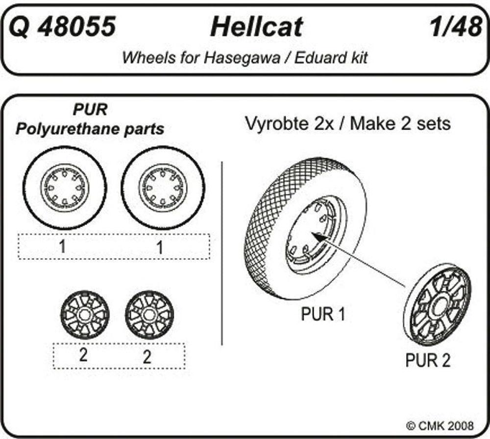 Hellcat Wheels f��r Hasegawa und Eduard Bausatz