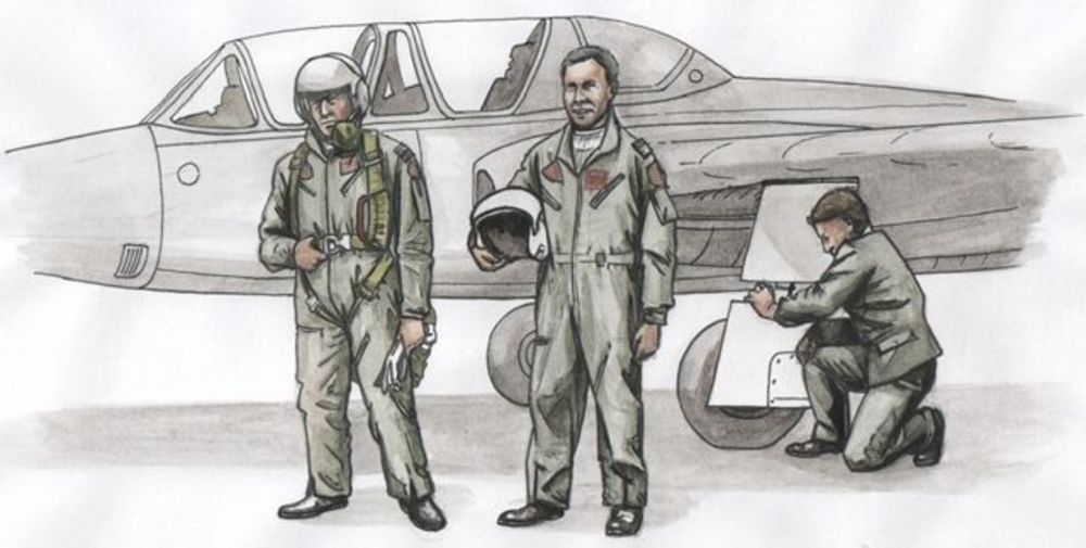 Two Fouga Magister Pilots and a.Mechanic for Special Hobby kit (3 fig)