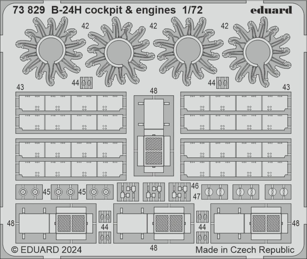 B-24H cockpit & engines 1/72