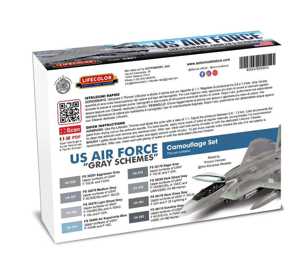 US Air Force ���Gray Schemes��� From 70'S To Present 8 x 22 ml