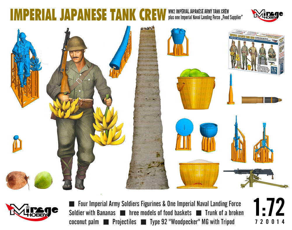 WW2 IMPERIAL JAPANESE TANK CREW + one Imperial Naval Landing Force Food Supplier