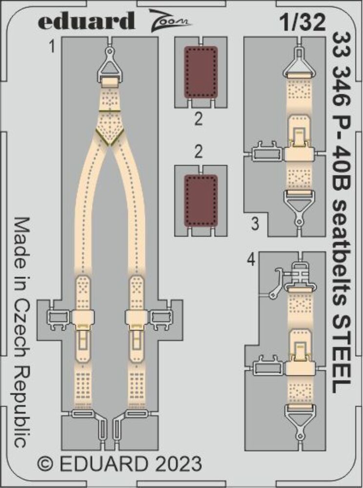 P-40B seatbelts STEEL 1/32 GREAT WALL HOBBY