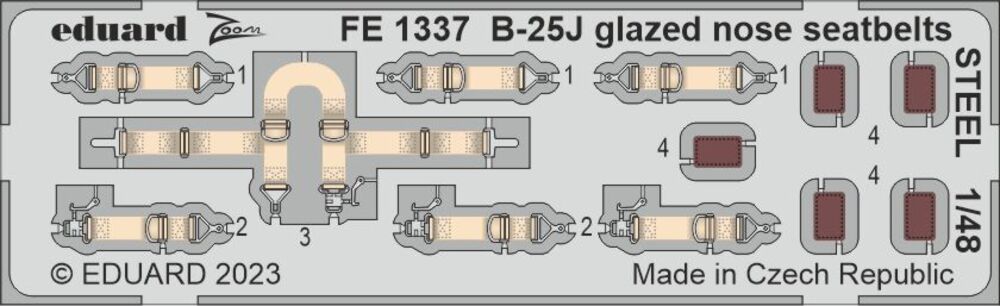 B-25J glazed nose seatbelts STEEL 1/48 HKM