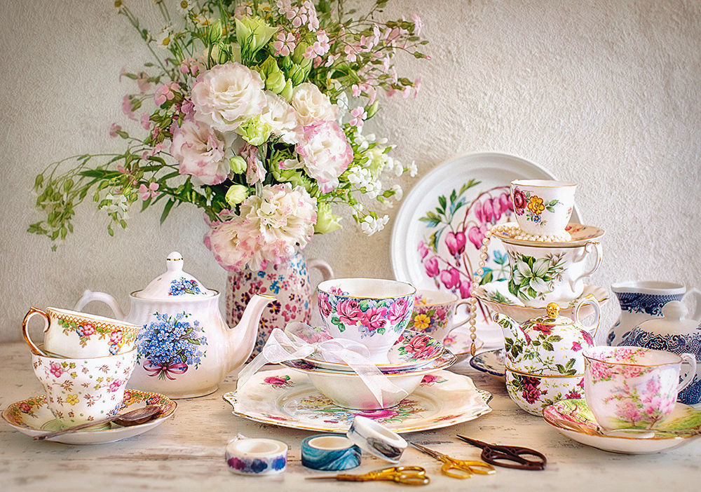 Still Life with Porcelain and Flowers, Puzzle 500 Teile