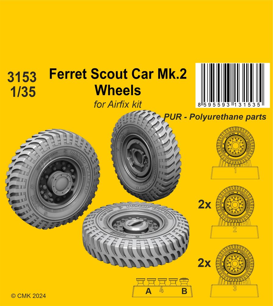 Ferret Scout Car Mk.2 Wheels 1/35 / for Airfix kits