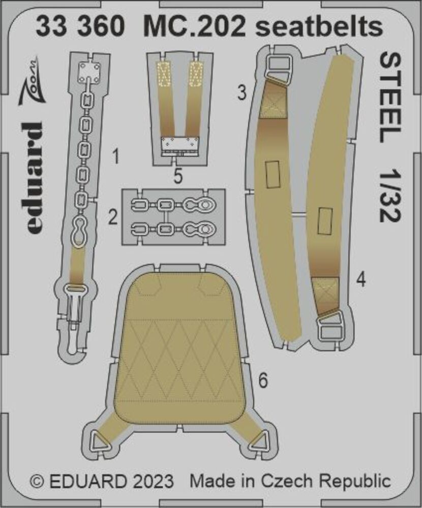 MC.202 seatbelts STEEL 1/32 ITALERI