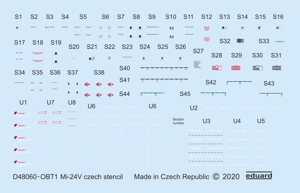 Mi-24V stencils Czech for Zvezda