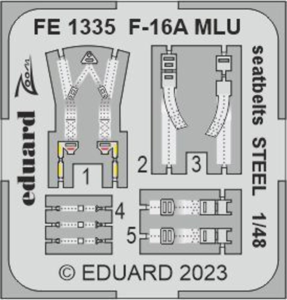 F-16A MLU seatbelts STEEL 1/48 KINETIC