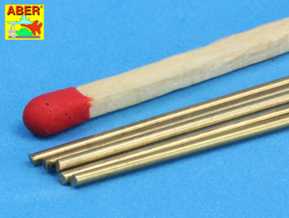 Brass  round rods 1,0mm length 250mm x 5 pcs.