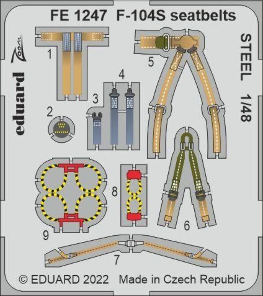 F-104S seatbelts STEEL for KINETIC