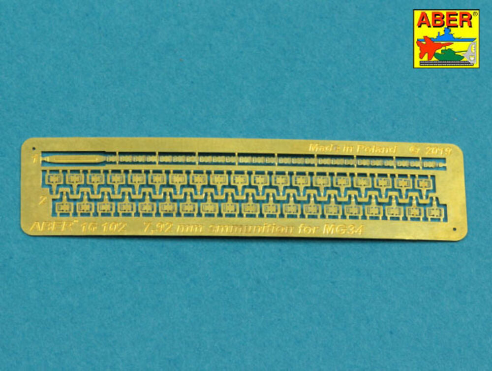 7,92 mm Amunition for German MG34 Machine Gun x 25 pcs.