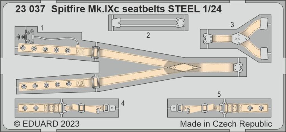 Spitfire Mk.IXc seatbelts STEEL 1/24 AIRFIX