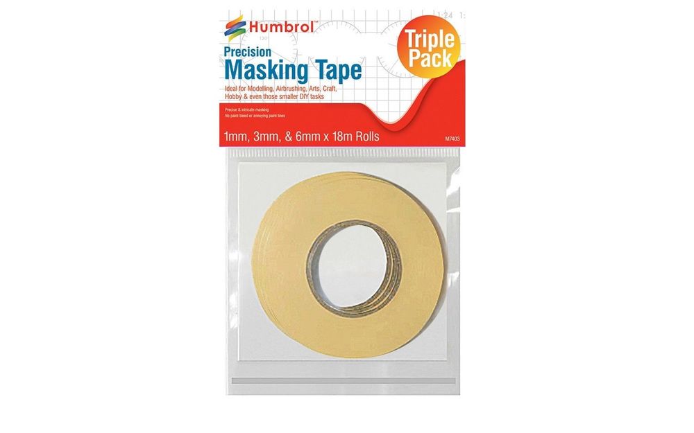 Humbrol Masking Tape Set��1mm, 3mm & 6mm x18m rolls